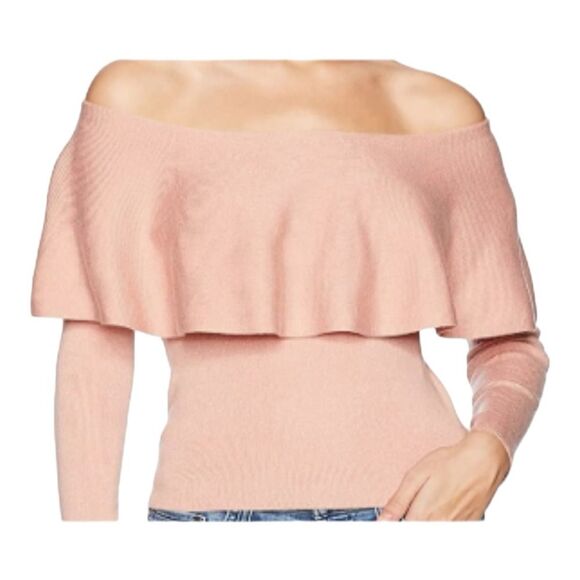 Cupcakes and Cashmere | Otis Off Shoulder Misty Rose Sweater L - Picture 3 of 9